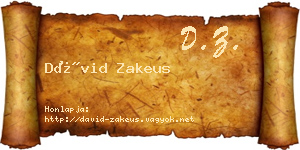 Dávid Zakeus névjegykártya